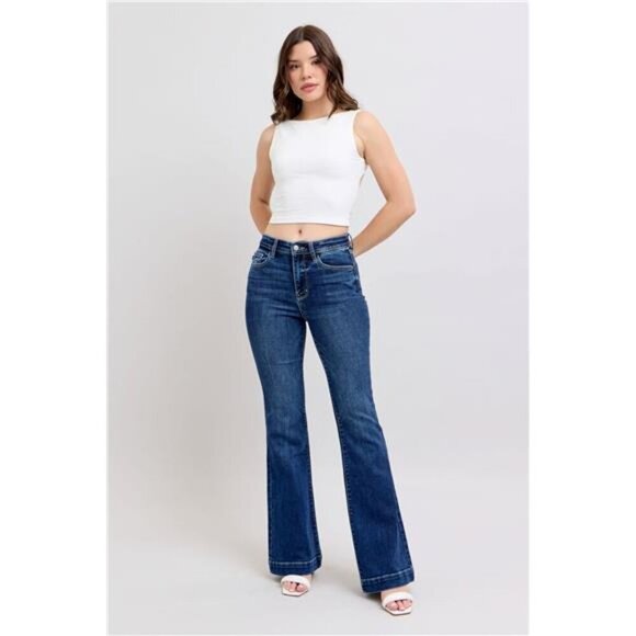 Judy‎ Blue Full Size High Rise Flare Jeans with Pockets Plus Size - Picture 16 of 16